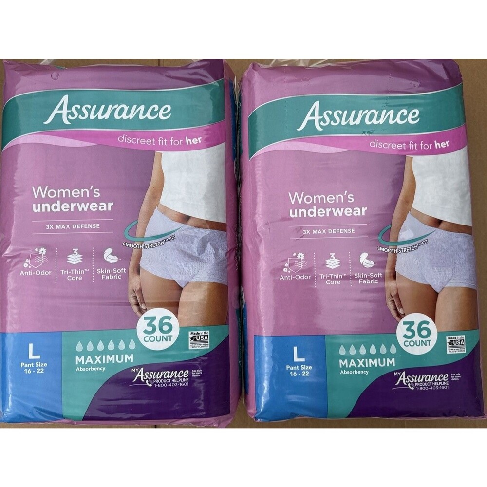 Assurance Discreet Fit for Her Women’s Incontinence Underwear Large 2- 36 Count